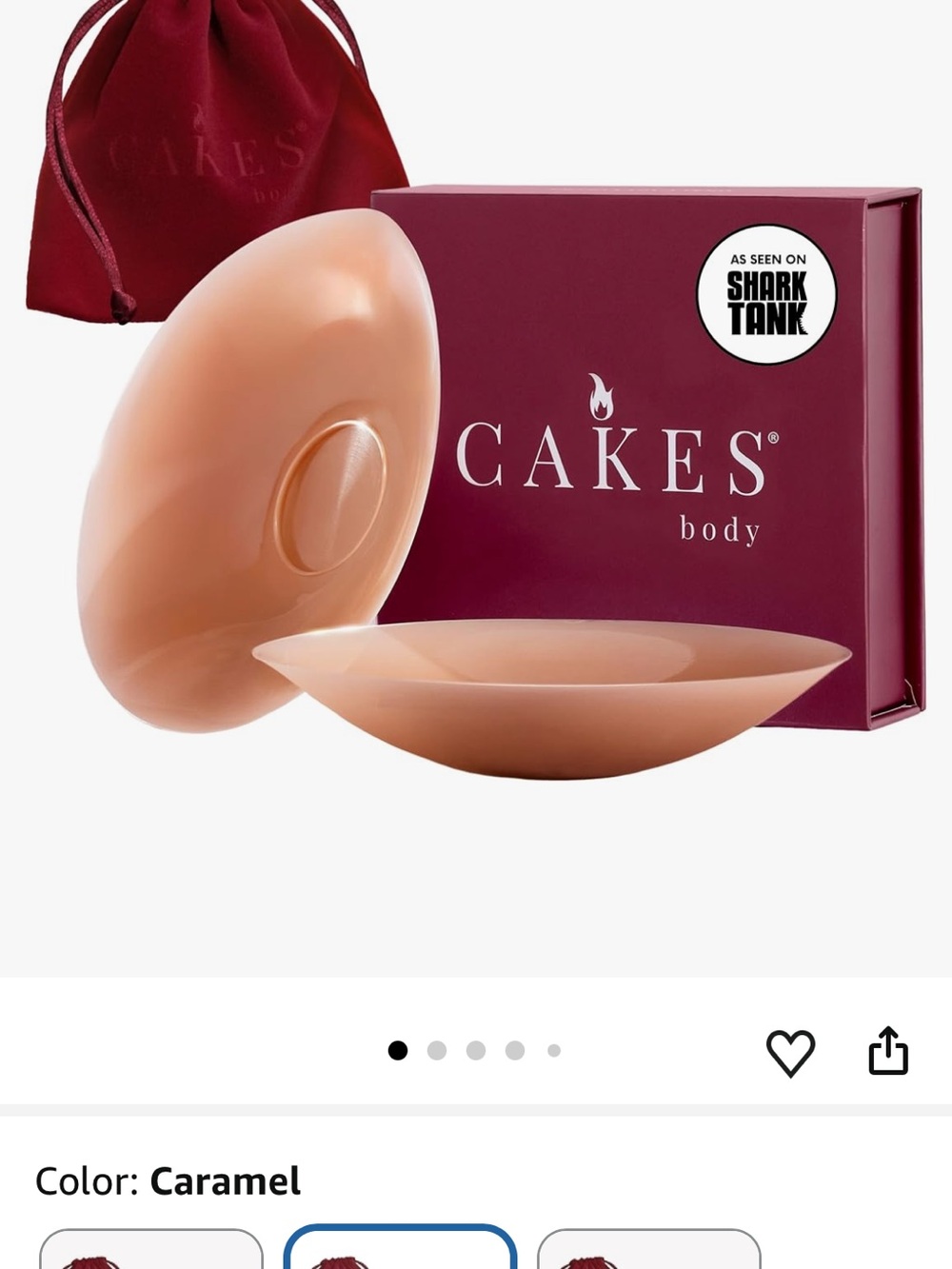 CAKES Reusable Adhesive 4" Nipple Covers - Caramel